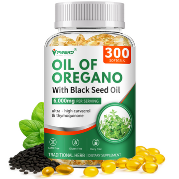 300 Softgels Wild Oregano Oil Capsules Organic Pills of Oregano Softgels Capsules Organic with Black Seed Oil