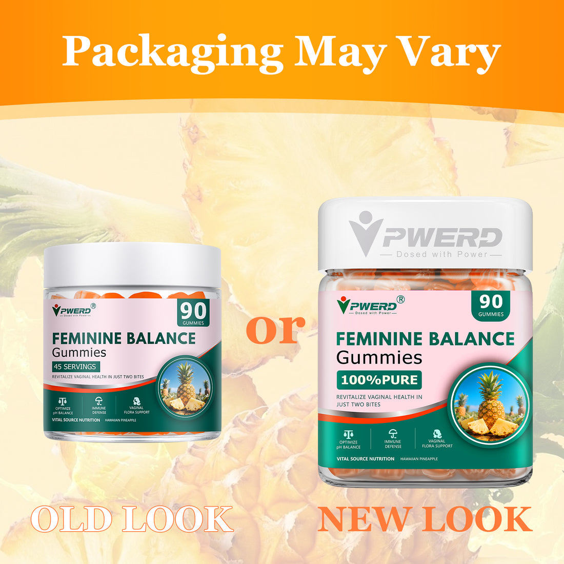 90Count Feminine Balance Pineapple Vaginal Gummies for Women Ph，Premium Her Plus Nutrition Feminine Vaginal Probiotics Pineapple Balance Gummies for Women