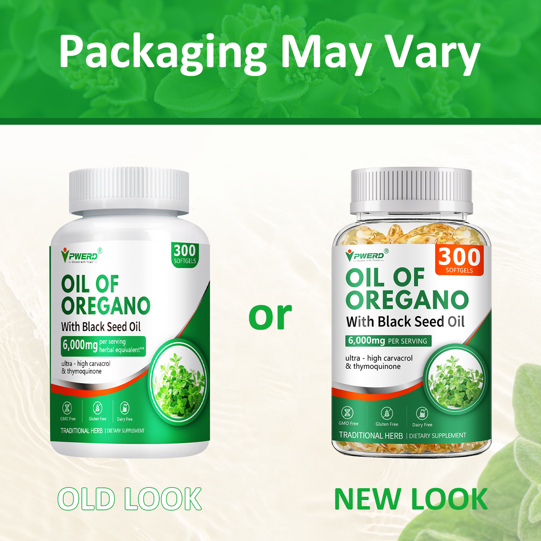 300 Softgels Wild Oregano Oil Capsules Organic Pills of Oregano Softgels Capsules Organic with Black Seed Oil